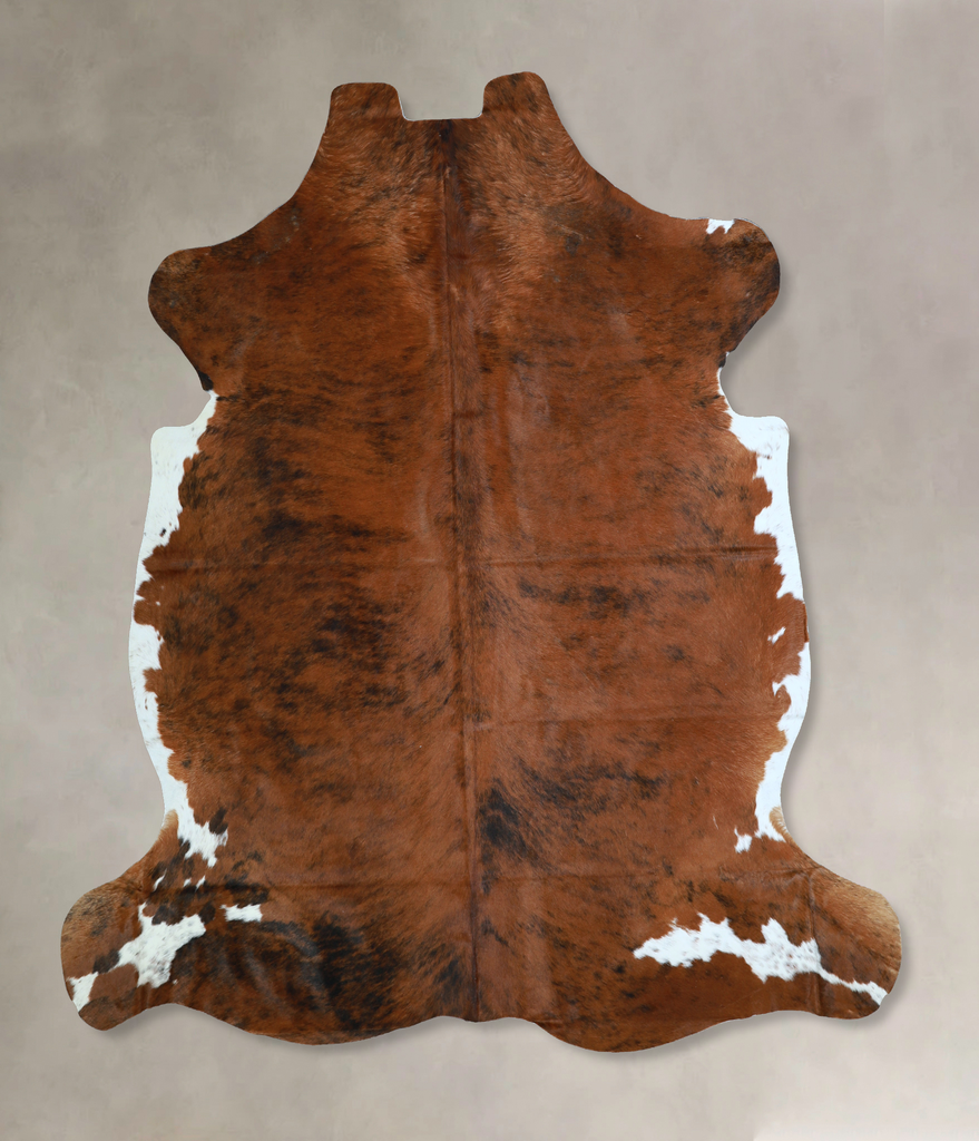 Tricolor X-Large European Cowhide Rug 7'1"H x 6'7"W #A41135 by Hudson Hides