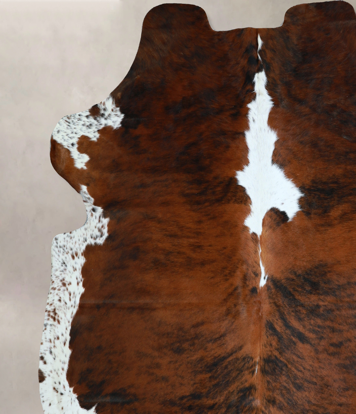 Tricolor X-Large European Cowhide Rug 7'2"H x 6'9"W #A41136 by Hudson Hides