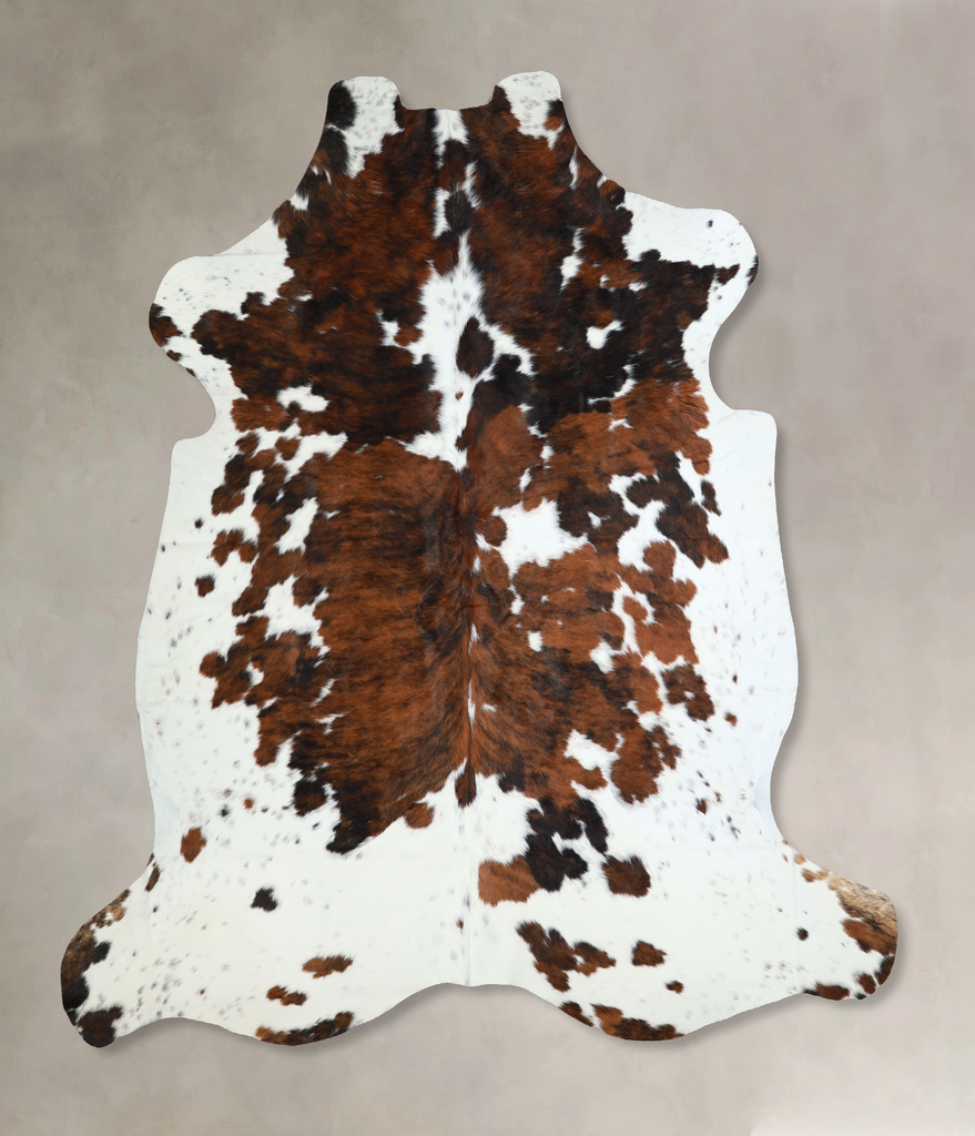 Tricolor X-Large European Cowhide Rug 6'10"H x 6'7"W #A41139 by Hudson Hides