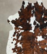 Tricolor X-Large European Cowhide Rug 6'10"H x 6'7"W #A41139 by Hudson Hides