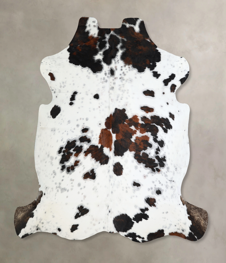 Tricolor X-Large European Cowhide Rug 6'6"H x 6'8"W #A41141 by Hudson Hides