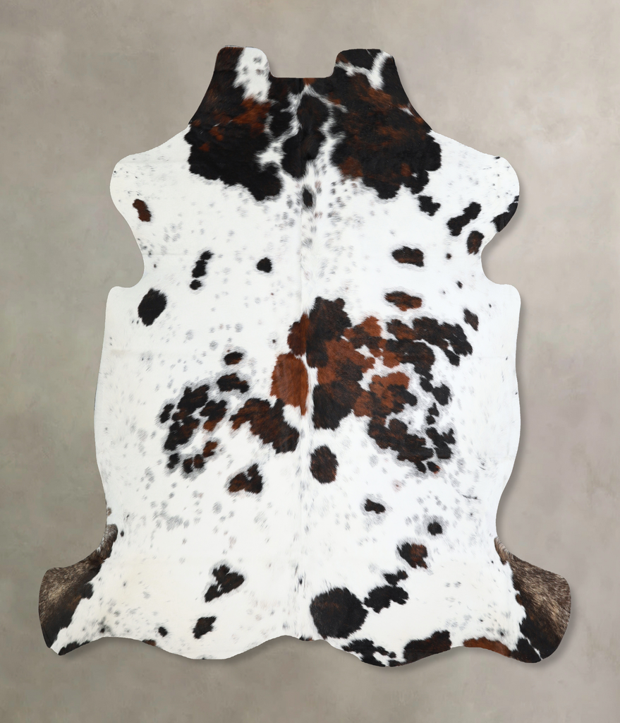 Tricolor X-Large European Cowhide Rug 6'6"H x 6'8"W #A41141 by Hudson Hides