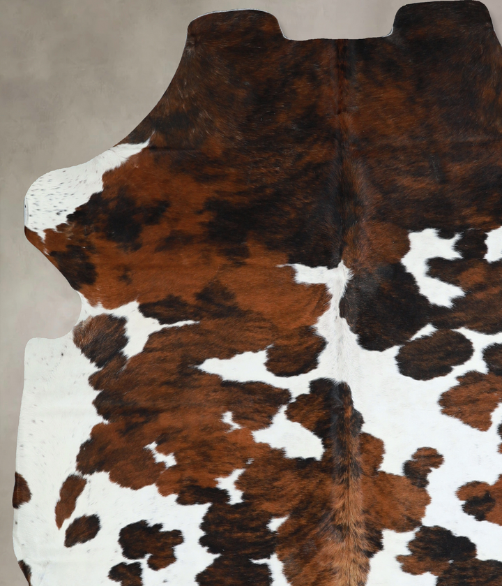 Tricolor X-Large European Cowhide Rug 7'2"H x 5'11"W #A41142 by Hudson Hides