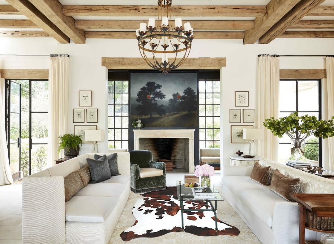 Tricolor X-Large European Cowhide Rug 7'2"H x 5'11"W #A41142 by Hudson