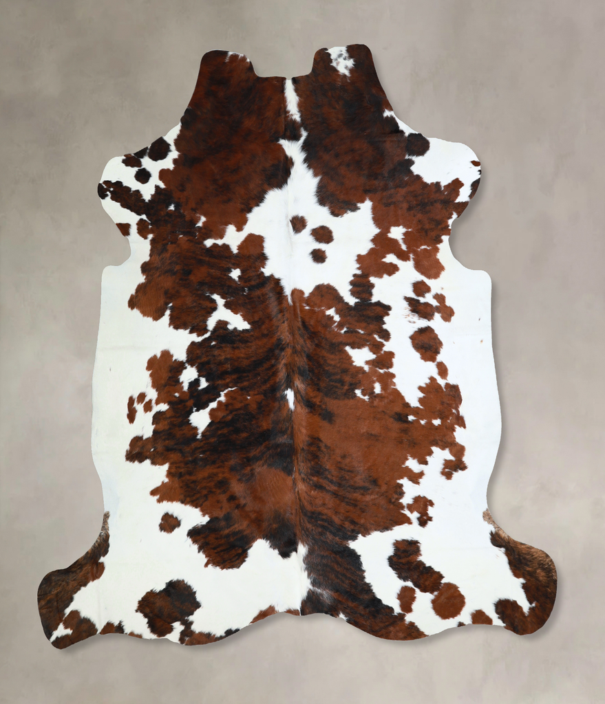 Tricolor X-Large European Cowhide Rug 6'6"H x 6'7"W #A41143 by Hudson Hides