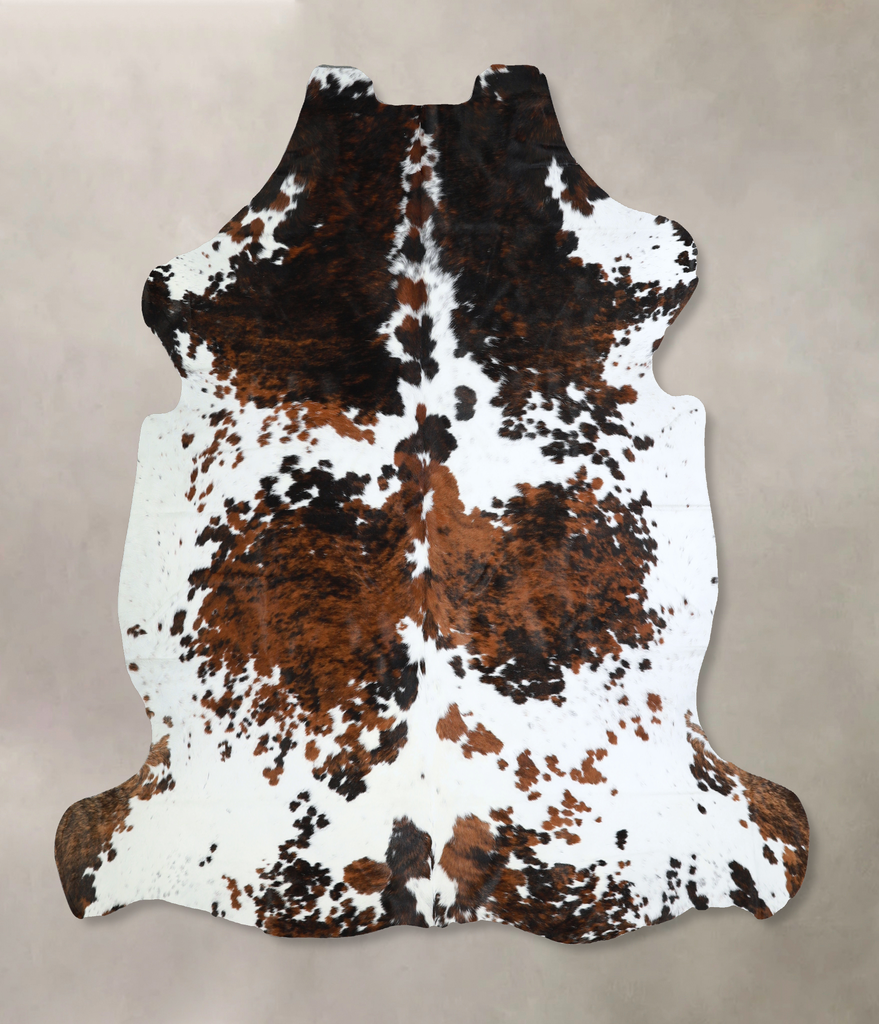 Tricolor X-Large European Cowhide Rug 6'10"H x 6'7"W #A41144 by Hudson Hides