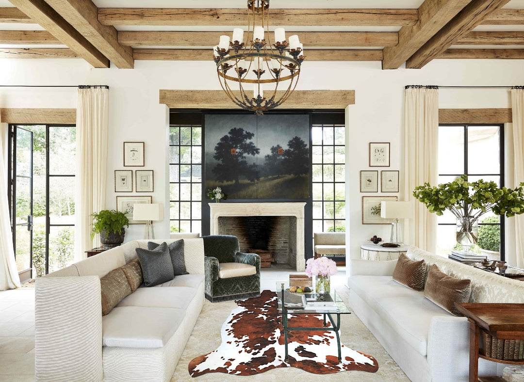 Tricolor X-Large European Cowhide Rug 7'0"H x 6'8"W #A41146 by Hudson 