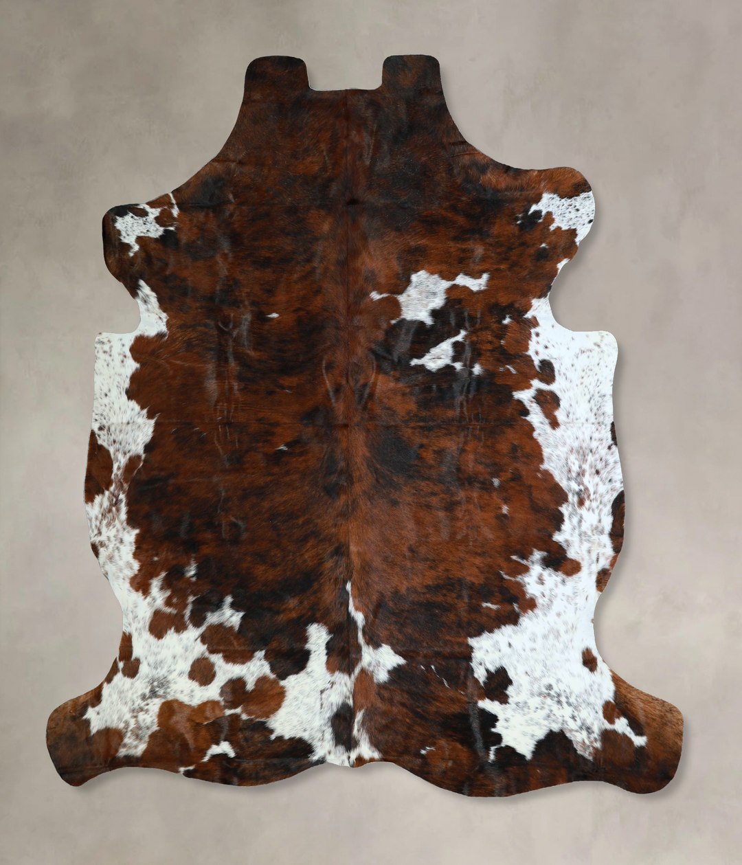 Tricolor X-Large European Cowhide Rug 7'2"H x 6'11"W #A41156 by Hudson