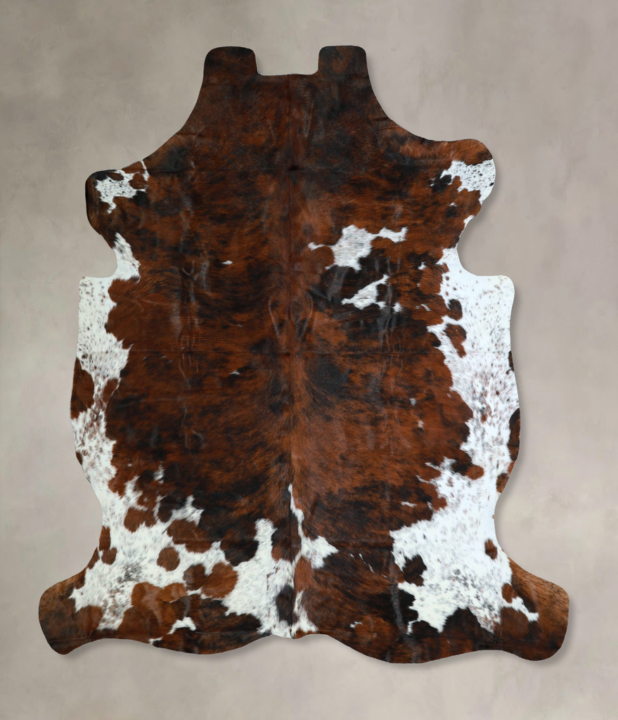 Tricolor X-Large European Cowhide Rug 7'2"H x 6'11"W #A41156 by Hudson Hides
