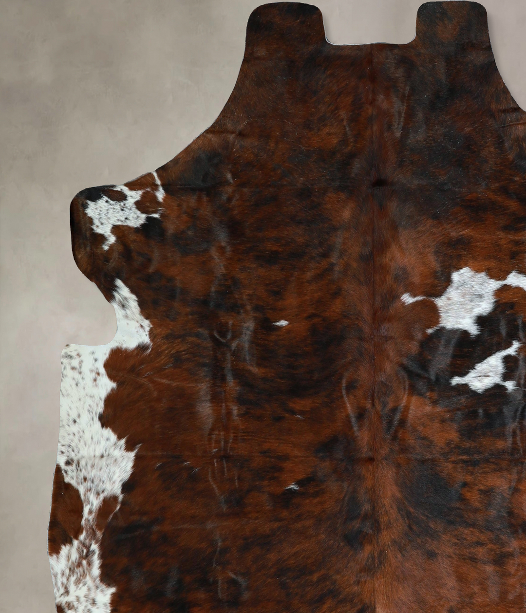 Tricolor X-Large European Cowhide Rug 7'2"H x 6'11"W #A41156 by Hudson