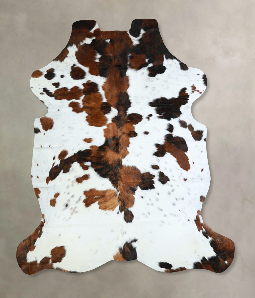 Tricolor X-Large European Cowhide Rug 6'11"H x 6'2"W #A41158 by Hudson Hides
