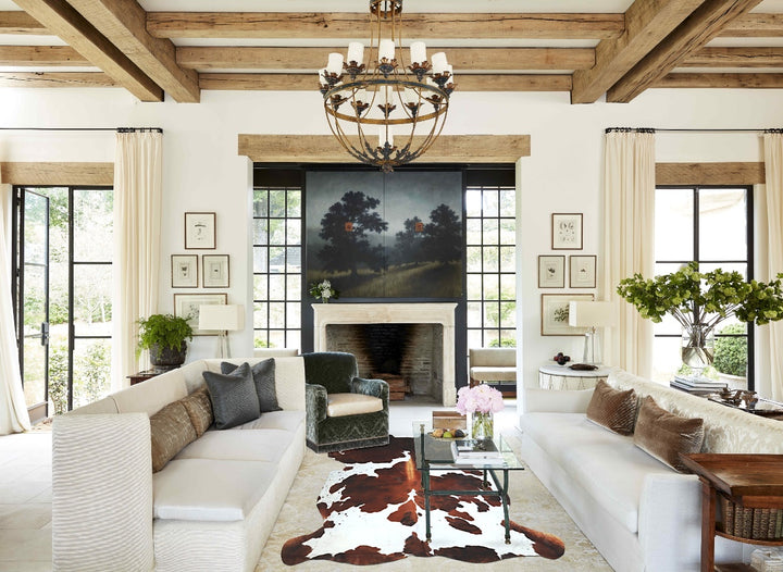 Tricolor X-Large European Cowhide Rug 7'2"H x 6'1"W #A41159 by Hudson Hides