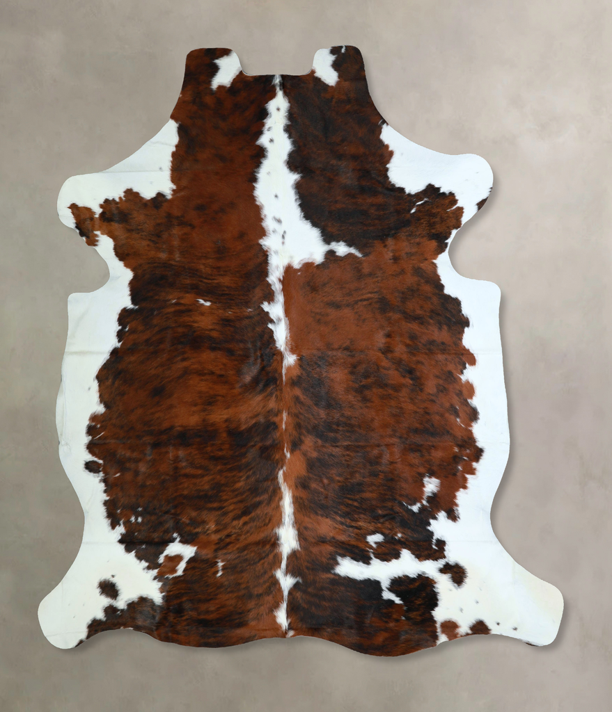 Tricolor X-Large European Cowhide Rug 7'2"H x 6'5"W #A41160 by Hudson Hides