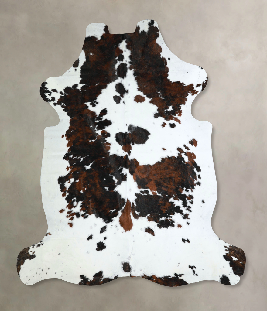 Tricolor X-Large European Cowhide Rug 7'2"H x 6'9"W #A41161 by Hudson Hides