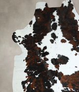 Tricolor X-Large European Cowhide Rug 7'2"H x 6'9"W #A41161 by Hudson Hides