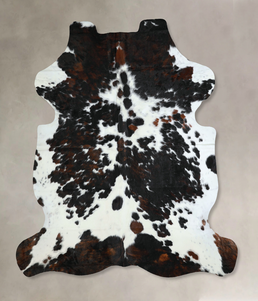 Tricolor X-Large European Cowhide Rug 7'6"H x 6'7"W #A41169 by Hudson Hides