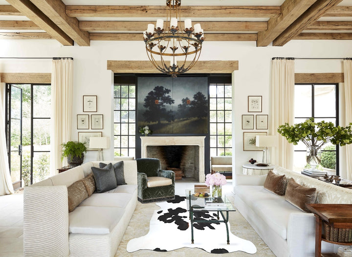 Black and White X-Large Brazilian Cowhide Rug 6'10"H x 6'5"W #A41171 by Hudson Hides