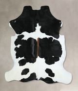 Black and White X-Large Brazilian Cowhide Rug 6'9"H x 6'1"W #A41174 by Hudson Hides
