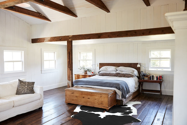 Black and White X-Large Brazilian Cowhide Rug 6'9"H x 6'1"W #A41174 by Hudson Hides