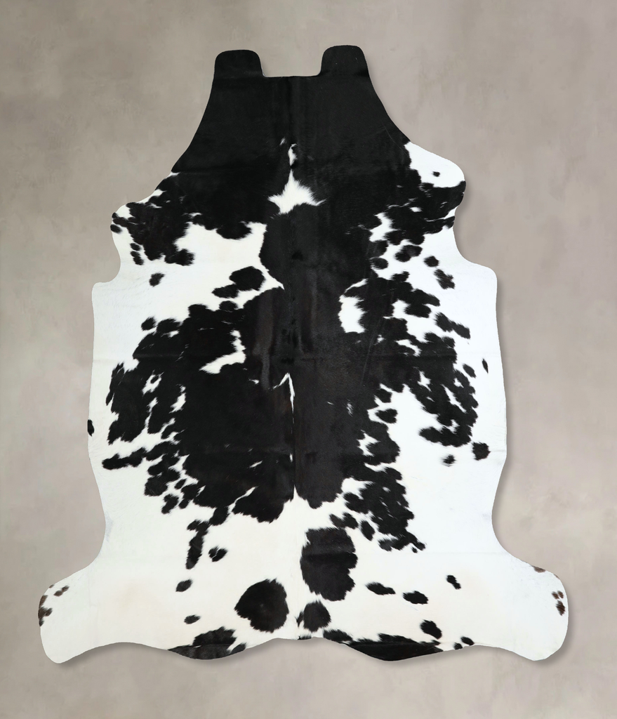 Black and White X-Large Brazilian Cowhide Rug 6'10"H x 6'6"W #A41175 by Hudson Hides