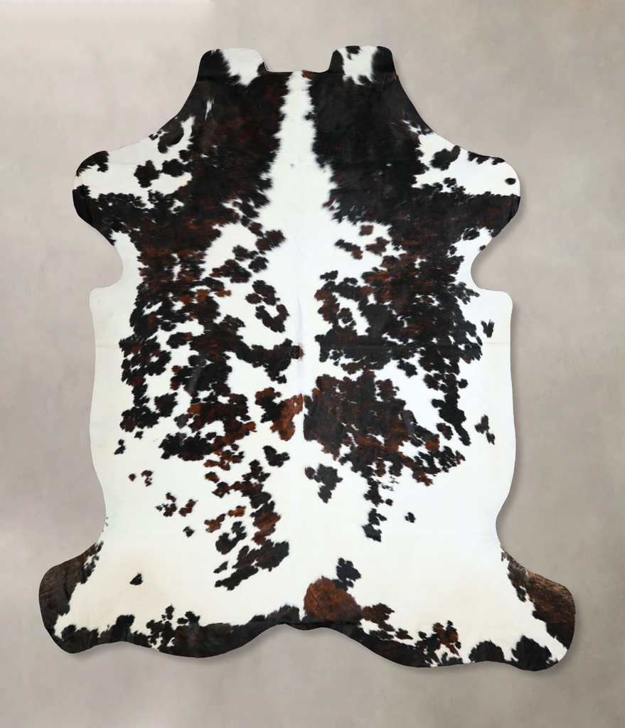 Tricolor XX-Large European Cowhide Rug 7'10"H x 6'10"W #A41182 by Hudson Hides