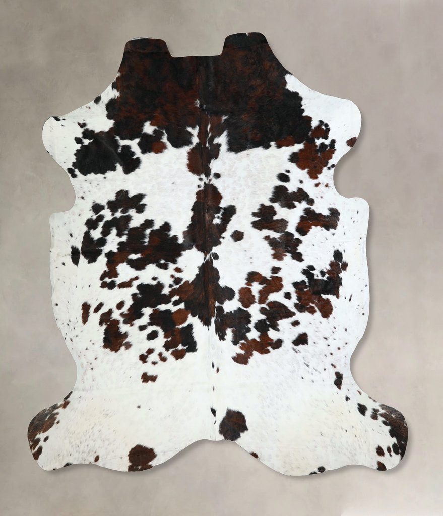 Tricolor X-Large European Cowhide Rug 7'3"H x 6'9"W #A41187 by Hudson Hides