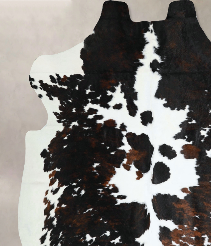 Tricolor X-Large European Cowhide Rug 7'1"H x 6'5"W #A41188 by Hudson Hides