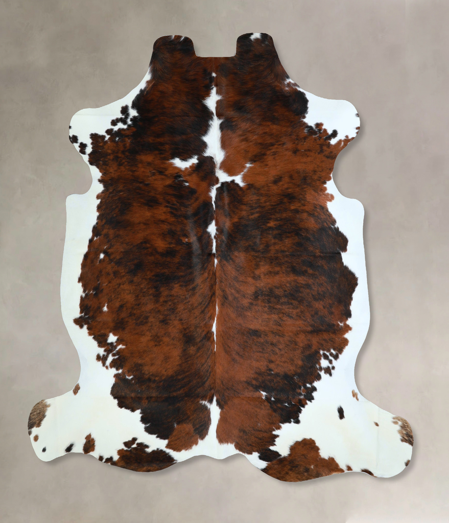 Tricolor X-Large European Cowhide Rug 7'1"H x 6'7"W #A41189 by Hudson Hides