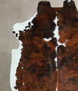 Tricolor X-Large European Cowhide Rug 7'1"H x 6'7"W #A41189 by Hudson Hides