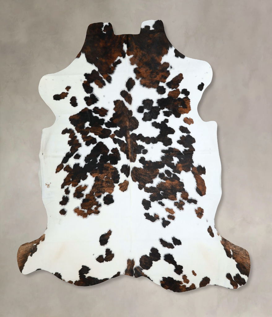 Tricolor XX-Large European Cowhide Rug 7'3"H x 7'1"W #A41190 by Hudson Hides