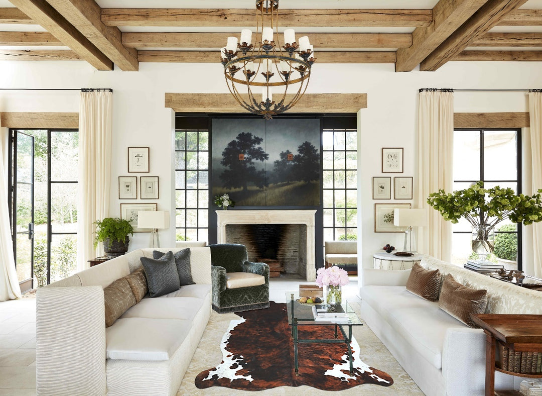 Tricolor X-Large European Cowhide Rug 6'10"H x 6'3"W #A41191 by Hudson