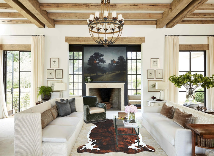 Tricolor X-Large European Cowhide Rug 6'10"H x 6'3"W #A41191 by Hudson Hides