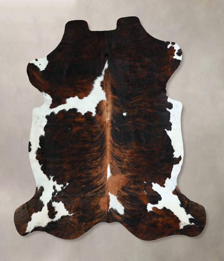 Tricolor X-Large European Cowhide Rug 6'11"H x 6'9"W #A41192 by Hudson Hides