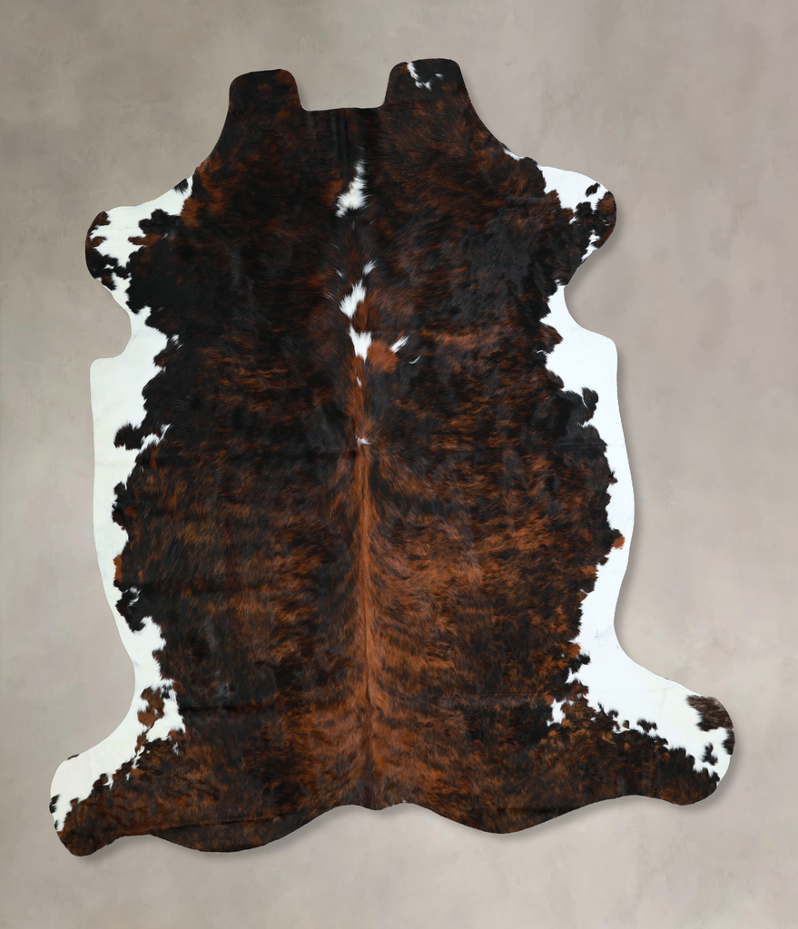 Tricolor X-Large European Cowhide Rug 7'0"H x 6'7"W #A41194 by Hudson Hides