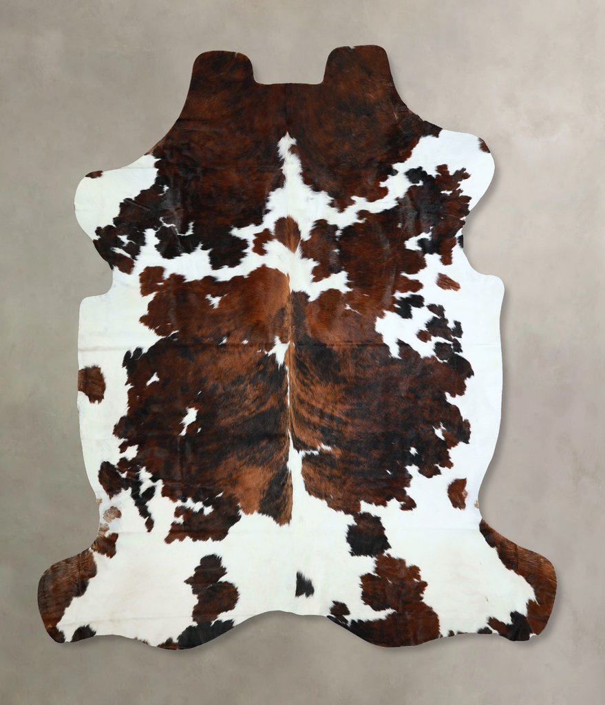 Tricolor X-Large European Cowhide Rug 7'5"H x 6'8"W #A41200 by Hudson Hides