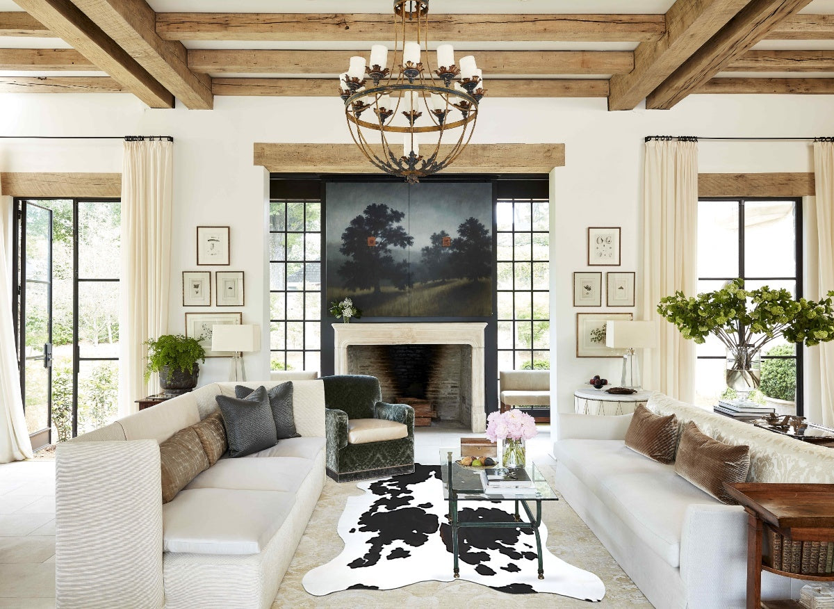 Black and White X-Large Brazilian Cowhide Rug 7'3"H x 5'10"W #A41201 by Hudson Hides