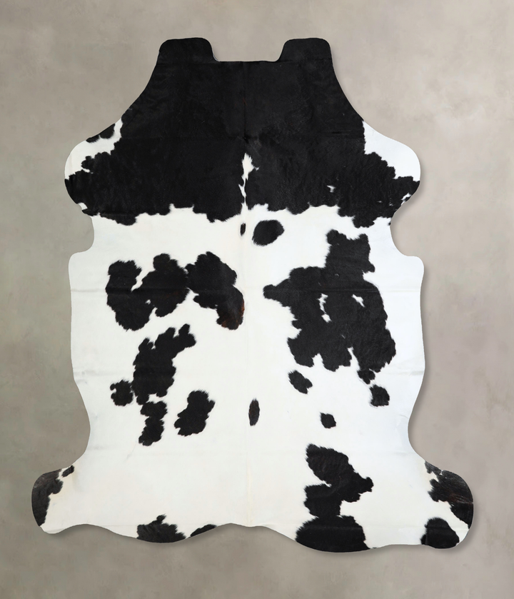 Black and White X-Large Brazilian Cowhide Rug 7'1"H x 6'5"W #A41204 by Hudson Hides