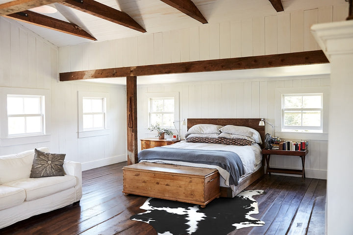 Black and White X-Large Brazilian Cowhide Rug 6'11"H x 6'4"W #A41205 by Hudson Hides