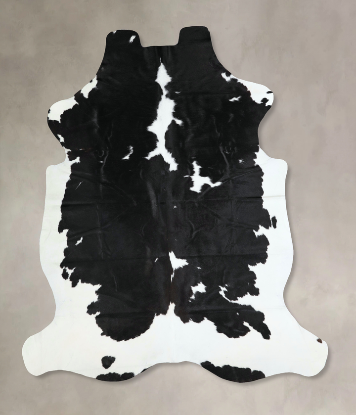 Black and White X-Large Brazilian Cowhide Rug 7'0"H x 6'1"W #A41206 by Hudson Hides