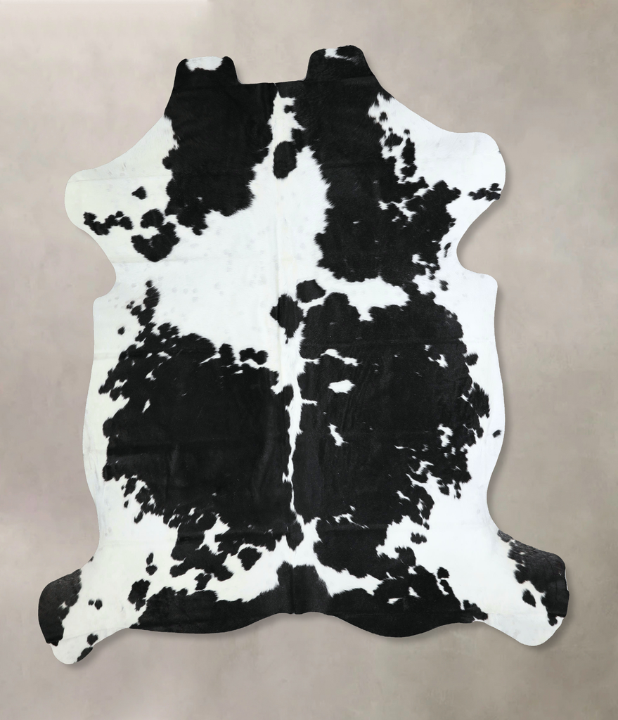 Black and White XX-Large Brazilian Cowhide Rug 7'5"H x 7'1"W #A41207 by Hudson Hides