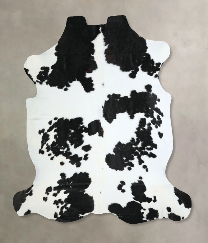 Black and White X-Large Brazilian Cowhide Rug 7'1"H x 6'7"W #A41208 by Hudson Hides