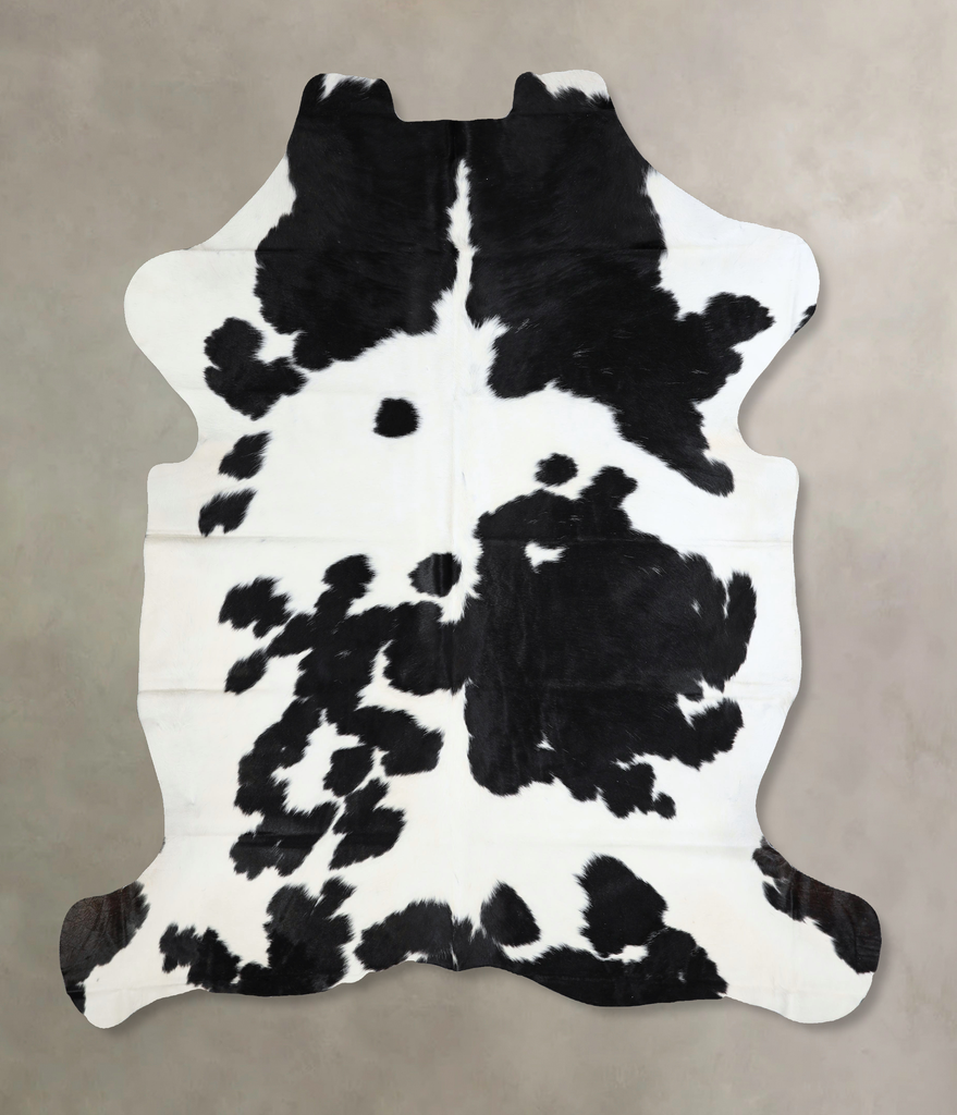 Black and White X-Large Brazilian Cowhide Rug 7'1"H x 6'7"W #A41209 by Hudson Hides