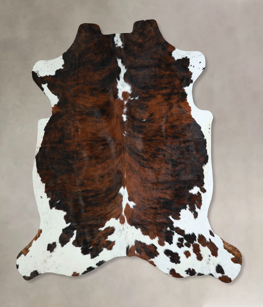 Tricolor X-Large European Cowhide Rug 6'8"H x 6'7"W #A41211 by Hudson Hides