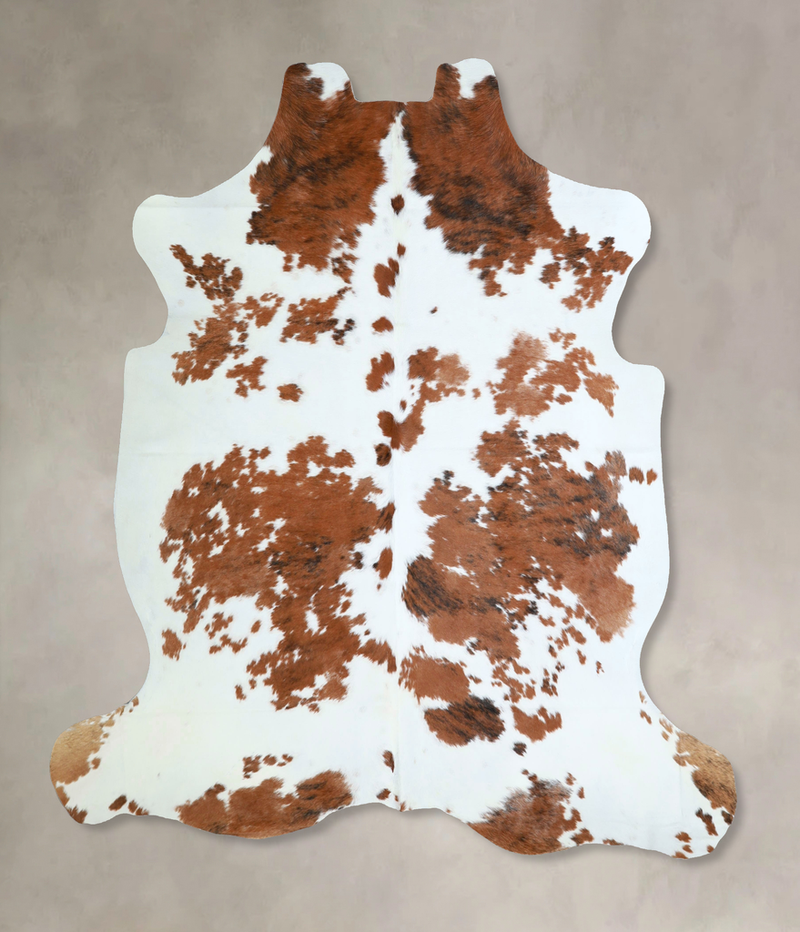 Tricolor X-Large European Cowhide Rug 6'10"H x 6'5"W #A41212 by Hudson Hides