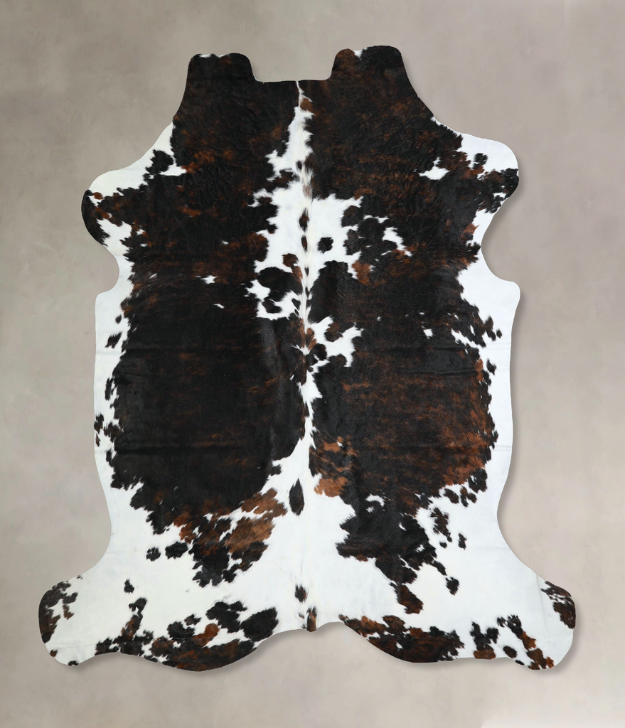 Tricolor X-Large European Cowhide Rug 6'9"H x 6'2"W #A41213 by Hudson Hides