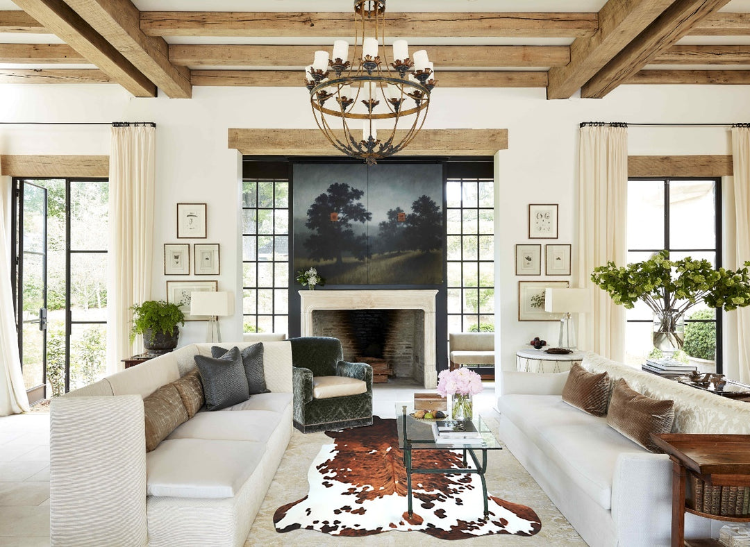 Tricolor X-Large European Cowhide Rug 6'7"H x 6'2"W #A41214 by Hudson 