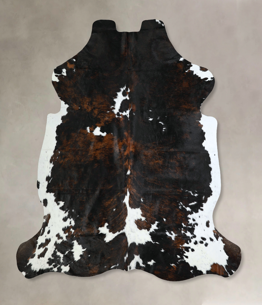 Tricolor X-Large European Cowhide Rug 7'4"H x 6'9"W #A41218 by Hudson Hides