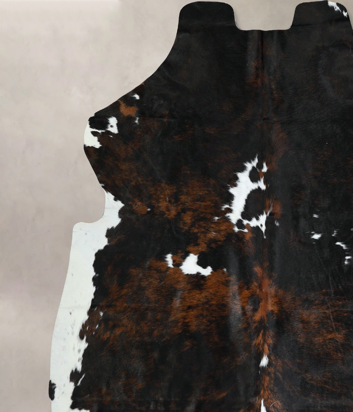 Tricolor X-Large European Cowhide Rug 7'4"H x 6'9"W #A41218 by Hudson Hides