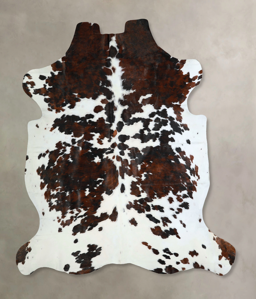 Tricolor X-Large European Cowhide Rug 7'4"H x 6'8"W #A41220 by Hudson Hides