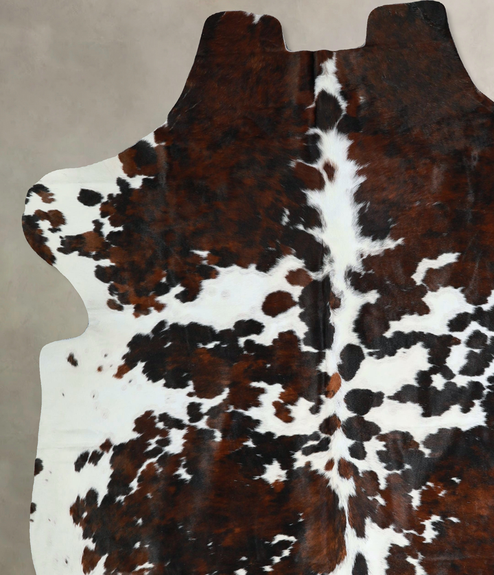 Tricolor X-Large European Cowhide Rug 7'4"H x 6'8"W #A41220 by Hudson Hides